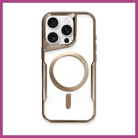 STR STORE iPhone 16 Pro Uyumlu Kılıf Boyi Magsafe Silikon Kapak - Kahverengi GBZS