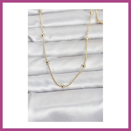 STR STORE CM 14K Gold Renk Top Zincir 60 cm Kadın Kolye GBZS