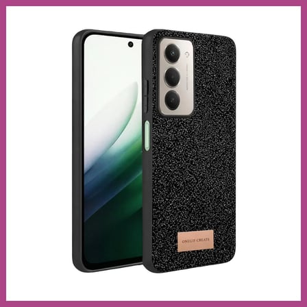STR STORE Onegif Redmi 15 4G Uyumlu Bright Simli Kapak - Siyah GBZS