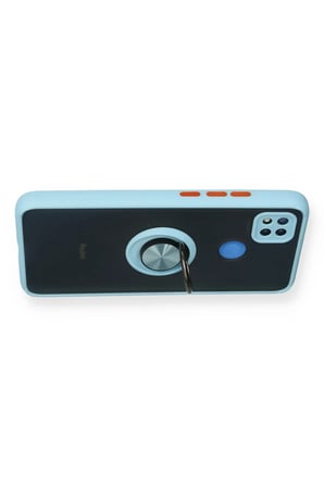 STR STORE Redmi 9C Uyumlu Kılıf Montreal Yüzüklü Silikon Kapak - Buz Mavi GBZS