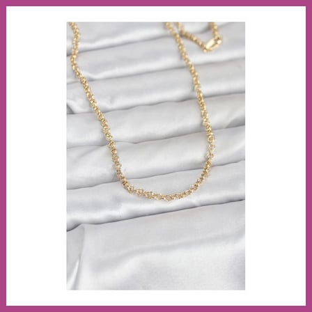 STR STORE CM 14K Gold Renk Halka Zincir Model 60 cm Kadın Kolye GBZS