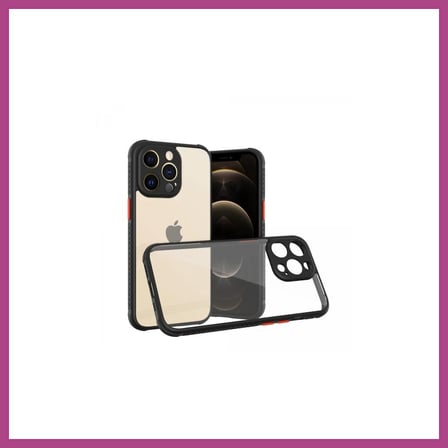 STR STORE iPhone 13 Pro Uyumlu Kılıf Miami Şeffaf Silikon - Siyah GBZS