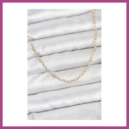 STR STORE CM 14K Gold Renk Kalp Zincirli Kadın Kolye GBZS