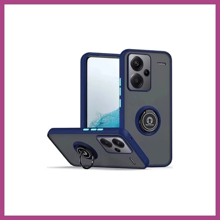 STR STORE Redmi Note 13 Pro Plus Uyumlu Kılıf Montreal Yüzüklü Silikon Kapak - Lacivert GBZS
