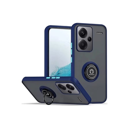 STR STORE Redmi Note 13 Pro Plus Uyumlu Kılıf Montreal Yüzüklü Silikon Kapak - Lacivert GBZS