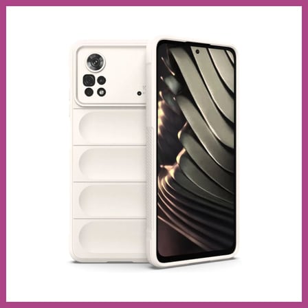 STR STORE Poco X4 Pro 5G Uyumlu Kılıf Optimum Silikon - Krem GBZS