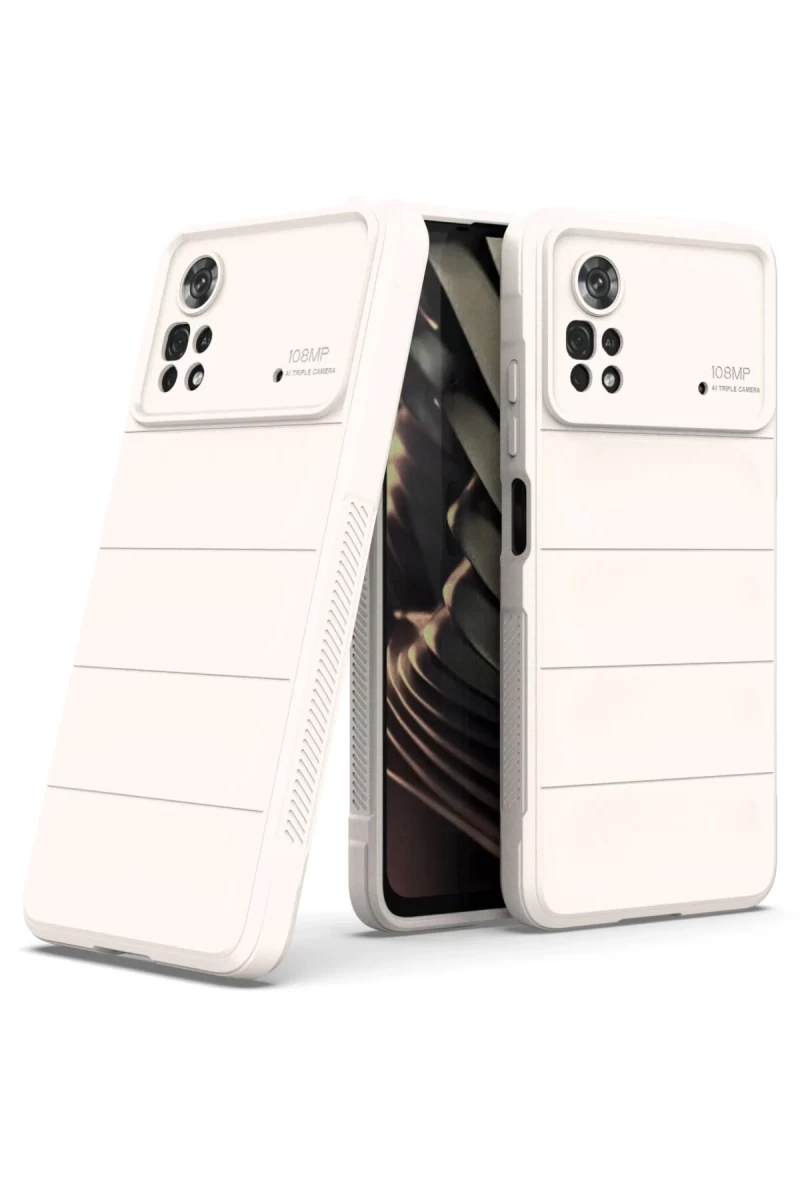 STR STORE Poco X4 Pro 5G Uyumlu Kılıf Optimum Silikon - Krem GBZS