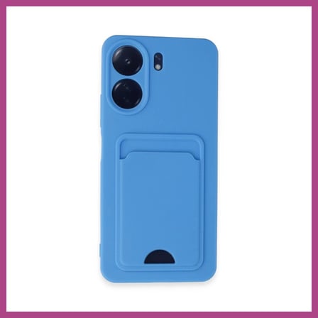 STR STORE Redmi 13C Uyumlu Kılıf Kelvin Kartvizitli Silikon - Mavi GBZS