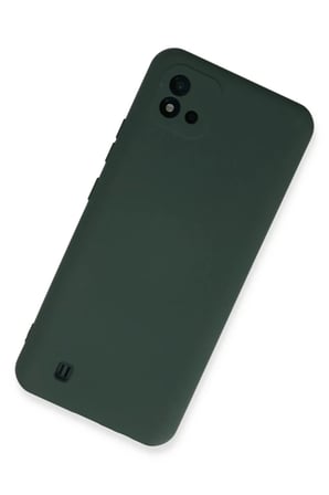 STR STORE Realme C11 2021 Uyumlu Kılıf Nano içi Kadife Silikon - Koyu Yeşil GBZS