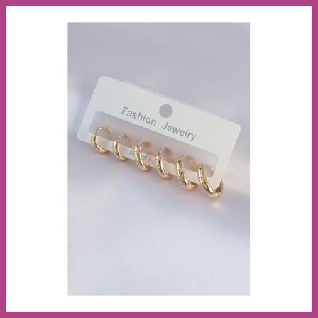 STR STORE Pirinç Gold Renk Oval Küpe Seti GBZS