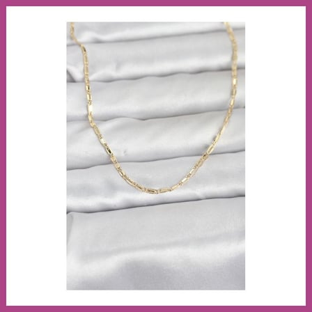 STR STORE CM 14K Gold Renk Lazerli Zincir Model 60 cm Kadın Kolye GBZS