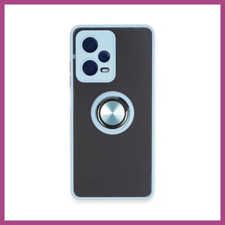 STR STORE Redmi Note 12 5G Uyumlu Kılıf Montreal Yüzüklü Silikon Kapak - Buz Mavi GBZS