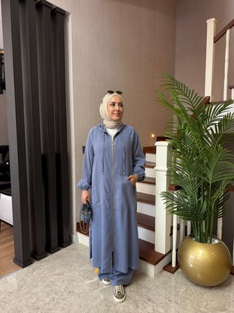 Giy Çık Lyocell Kapüşonlu İkili Takım