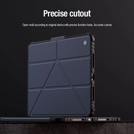 NİLLKİN Apple iPad Pro 11 M4 2024 Yatay ve Dikey Standlı Darbe Dayanıklı Tablet Kılıfı