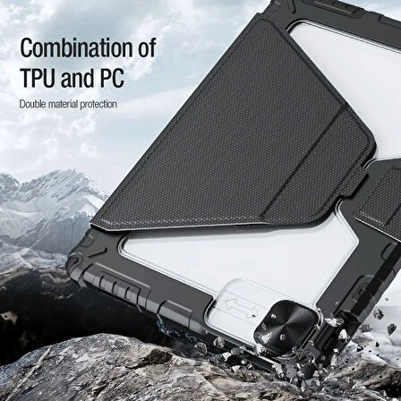 NİLLKİN Apple İpad Air 11inç M2/m3 Air 4/5.nesil 10.9  Kalemlikli Standlı DüşmeyeDayanıklı Kılıf