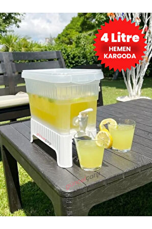 GüncelÇarşı 4 Lt Musluklu Ve Ayaklı Buzdolabı Sebili, Su Sebili, Limonata, Piknik, Balkon, Meşrubat, Masa Sebili