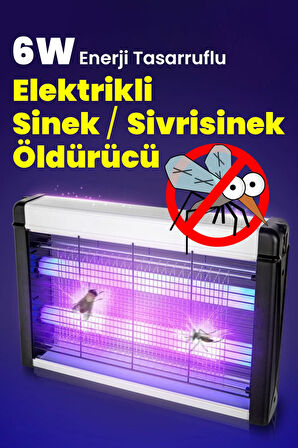 GüncelÇarşı 6W Taşınabilir Asılabilir Elektrikli Led UV Mor Işıklı Sinek Sivrisinek Öldürücü Kovucu Sineksavar