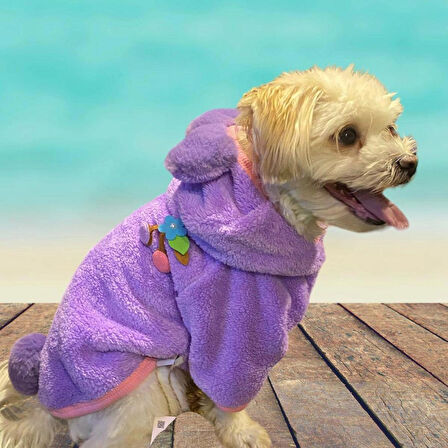 Gedyco Lilac Premium Peluş Orta Irk Köpek Sweatshirtü