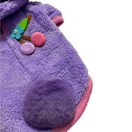 Gedyco Lilac Premium Peluş Orta Irk Köpek Sweatshirtü