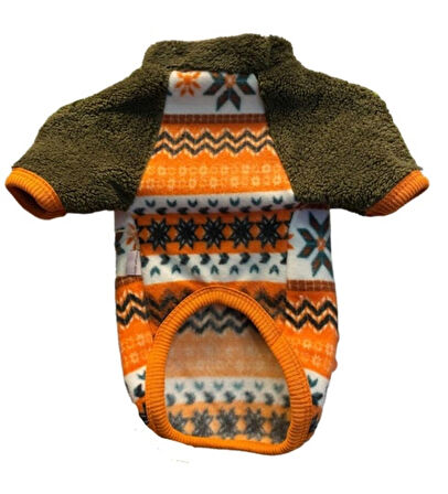 Gedyco Orange Snowflake Polar Orta Irk Köpek Sweatshirtü (8 kg-20 kg arası köpeklere uygundur)