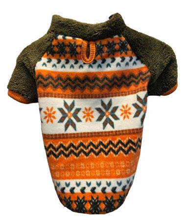 Gedyco Orange Snowflake Polar Orta Irk Köpek Sweatshirtü (8 kg-20 kg arası köpeklere uygundur)