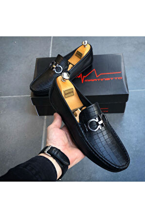 HAKİKİ DERİ SİYAH LOAFER GÜNLÜK ERKEK AYAKKABI GÇATK030424