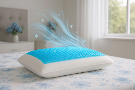 Gelcell Soğutucu Visco Jel %100 Doğal Ortopedik Terletmeyen Yastık