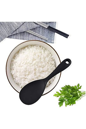 İvory silikon geniş pilav kaşığı (22.5cm) siyah