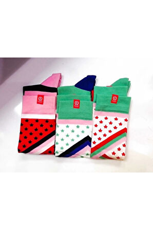 2 Li Termal Diz Alti Uzun Çorap Seti- %100 Pamuk Terletmez Çorap Seti