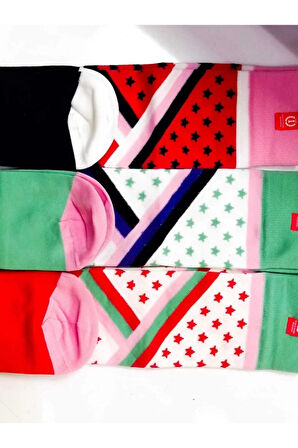 Diz Altı Termal Uzun Çorap Seti 4'lü/ Renkli Termal