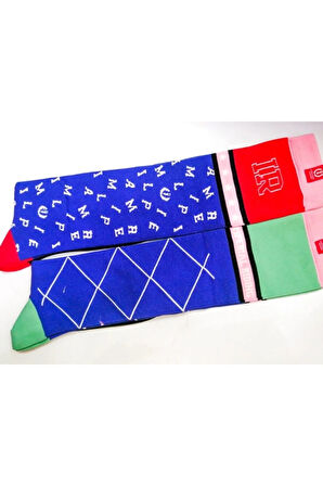 Termal Diz Alti Uzun Renkli Çorap-1 Adet