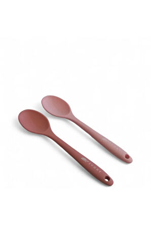 silikon 20cm 2'li pembe + tozpembe kaşık