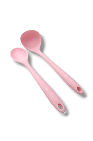 silikon kaşık ve kepçe seti 1 kaşık 27.5cm 1 kepçe