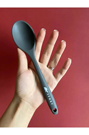 Silikon 2 adet 20 cm kaşık GRİ