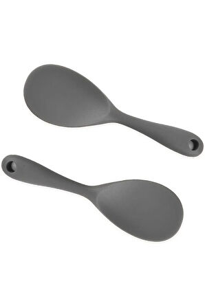 İvory silikon geniş pilav kaşığı (22.5cm) gri