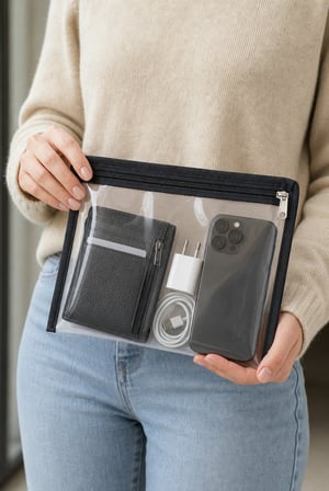 Şeffaf Fermuarlı Organizer Çanta 20x30 cm Çok Amaçlı Valiz Seyahat Makyaj Kozmetik Düzenleyici