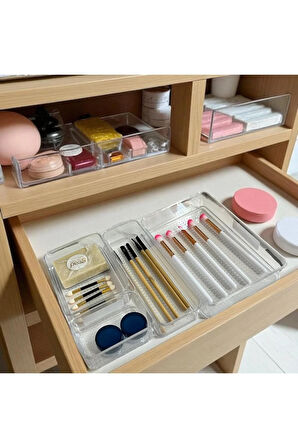 BeautyBox 4 Parça Şeffaf Çok Amaçlı Organizer Seti
