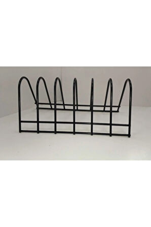 2'li siyah gri renk metal 6 bölmeli tabaklık