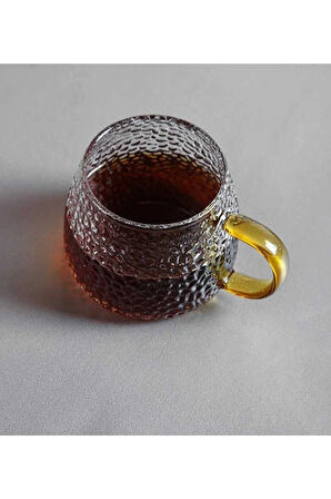 Damla Desenli Oval Isıya Dayanıklı Borsilikat Çay Kahve Fincanı-bardak 400 Ml