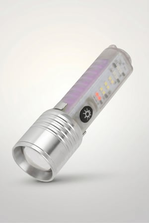 USB Şarjlı El Feneri 2000 Lümen Zoomlu Mıknatıslı UV Işıklı Type-C Şarjlı Güçlü LED Fener