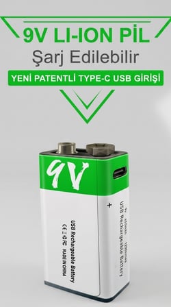 Orijinal 9V Şarj Edilebilir Pil Paketi | Uzun Ömürlü Yedek Batarya