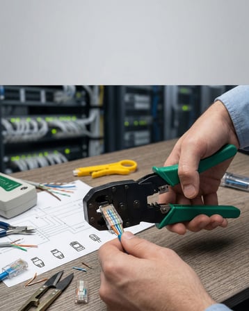 Profesyonel RJ45 RJ11 RJ9 Network Pensesi | CAT5 CAT6 Ethernet Kablo Sıkma, Kesme ve Soyma Aparatı