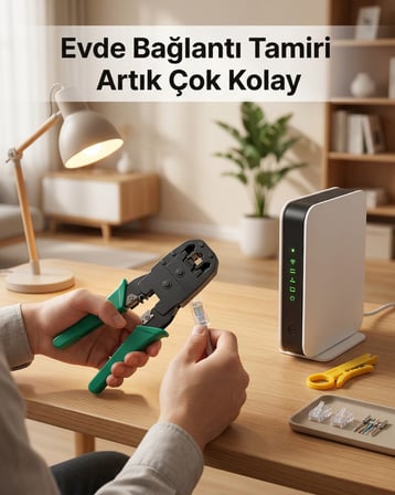 Profesyonel RJ45 RJ11 RJ9 Network Pensesi | CAT5 CAT6 Ethernet Kablo Sıkma, Kesme ve Soyma Aparatı