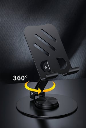 Ayarlanabilir Metal Telefon ve Tablet Tutucu Stand Siyah – Katlanabilir Masaüstü Telefon Standı Universal Uyumlu
