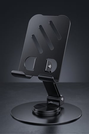 Ayarlanabilir Metal Telefon ve Tablet Tutucu Stand Siyah – Katlanabilir Masaüstü Telefon Standı Universal Uyumlu