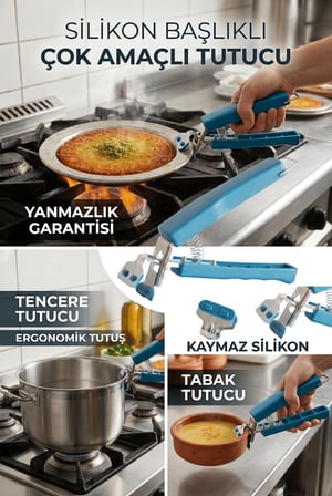 Tava Tencere Tabak Tutacağı Isıya Dayanıklı Kase Tutacak Pratik Servis Maşası Sıcak Tabak Taşıma Aparatı