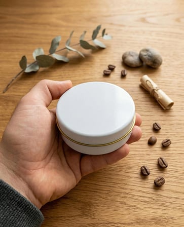 100 Ml Mum Tenekesi Beyaz Metal Kutu Kapaklı | Kozmetik Krem Bal Mum Kabı 100 Cc