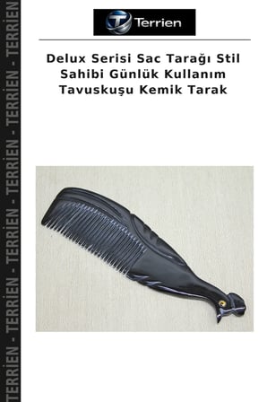 Delux Serisi Sac Tarağı Stil Sahibi Günlük Kullanım Tavuskuşu Kemik Tarak