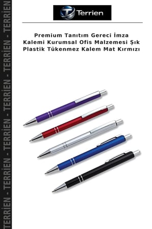 Premium Tanıtım Gereci İmza Kalemi Kurumsal Ofis Malzemesi Şık Plastik Tükenmez Kalem Mat Kırmızı