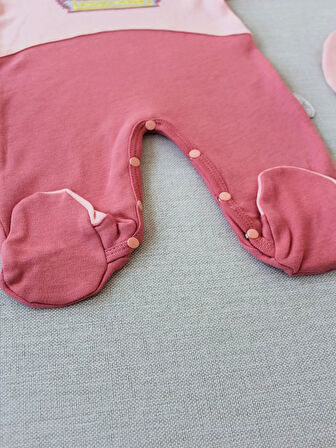 3-6 9-12 12-18 Ay Özel Kuvvetler Nakışlı Bere Şapkalı Kız Erkek Bebek Tulumu Gül Kurusu